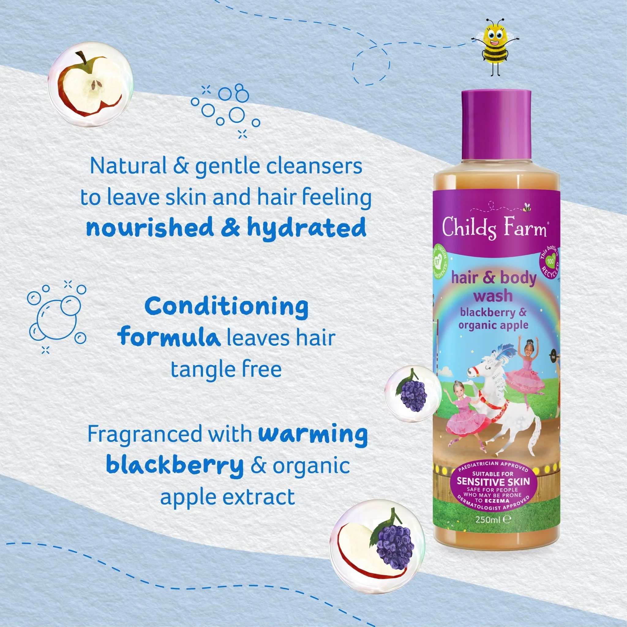 Childs Farm hair & body wash blackberry & organic apple - Image 4