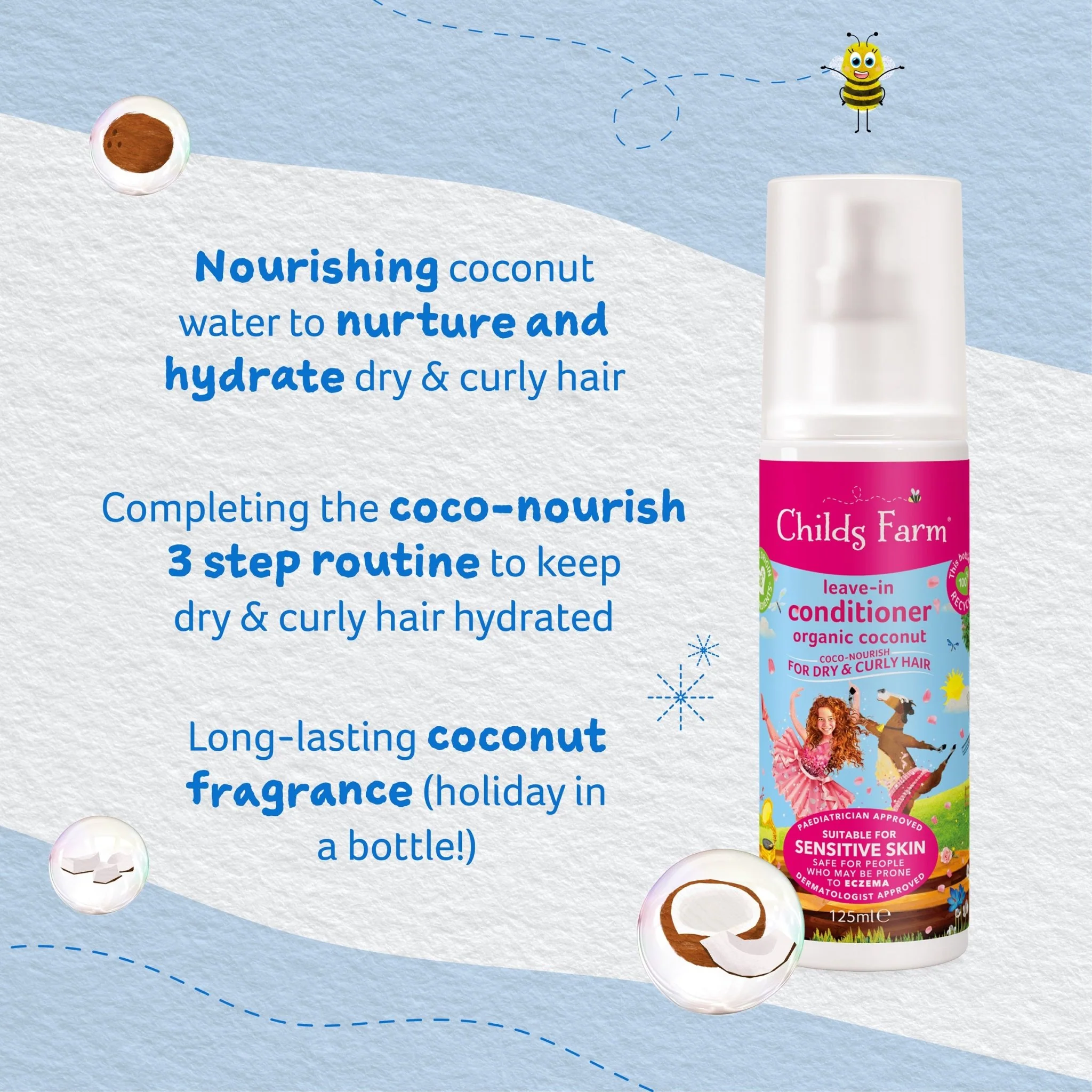 Childs Farm coco-nourish leave in conditioner organic coconut - Image 4